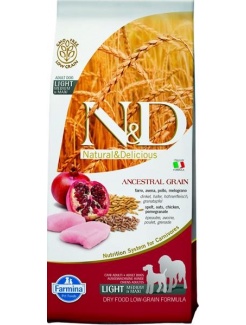 Farmina N&D dog LG Light medium&maxi chicken&pomegranate 12 kg