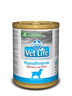Farmina Vet Life dog Hypoallergenic Buffalo & Spelt konzerva 300 g