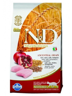 Farmina N&D cat AG adult, neutered, chicken, spelt, oats & pomegranate