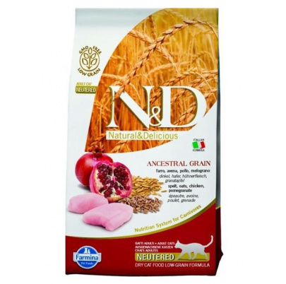 Farmina N&D cat AG adult, neutered, chicken, spelt, oats & pomegranate