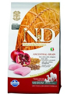 Farmina N&D dog AG adult medium & maxi, chicken, spelt, oats & pomegranate 