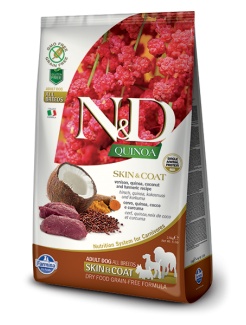 Farmina N&D dog GF QUINOA Skin&Coat Venison