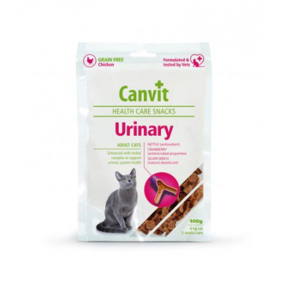 Pamlsok Canvit Health Care cat Urinary Snack 100 g (posledné 4 kusy)