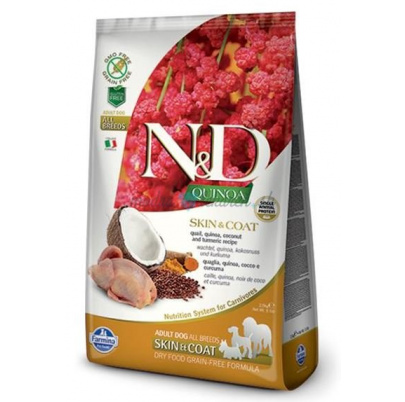 Farmina N&D dog QUINOA (GF) adult all breed, Skin & Coat, Quail