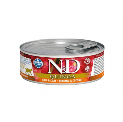Farmina N&D cat QUINOA Herring & Coconut konzerva 80g(exp. 30.11.2026) posledných 5 ks