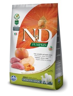 Farmina N&D dog GF PUMPKIN adult medium & maxi boar & apple
