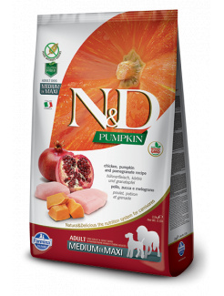 Farmina N&D dog PUMPKIN (GF) adult medium & maxi, chicken & pomegranate