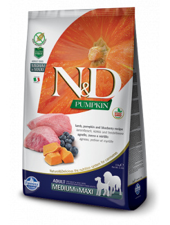 Farmina N&D dog PUMPKIN (GF) adult medium & maxi, lamb & blueberry