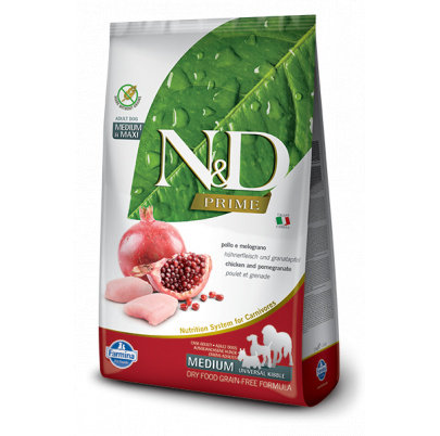 Farmina N&D dog PRIME (GF) adult medium & maxi, chicken & pomegranate