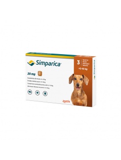 Simparica 20 mg žuv.tbl. pre psy >5-10 kg, 3 x 20 mg 