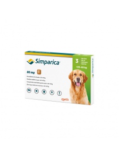 Simparica 80 mg žuv.tbl. pre psy >20-40 kg, 3 x 80 mg 