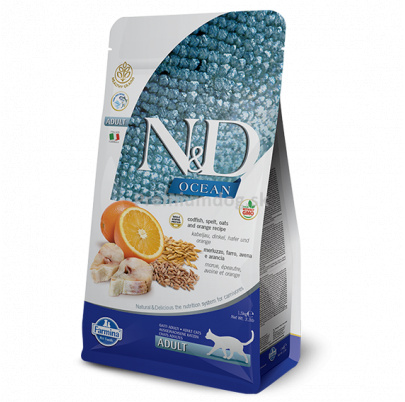 Farmina N&D cat OCEAN (AG) adult, codfish, spelt, oats & orange