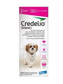 Credelio 112 mg žuvacie tablety pre psy (>2,5–5,5 kg) 3 tbl.