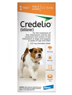 Credelio 225 mg žuvacie tablety pre psy (>5,5–11 kg) 3 tbl.