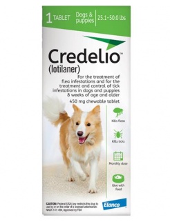 Credelio 450 mg žuvacie tablety pre psy (>11–22 kg) 3 tbl.