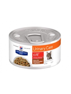 HILLS Diet Feline Stew c/d Urinary Stress with Chicken & Vegetables konzerva 82 g