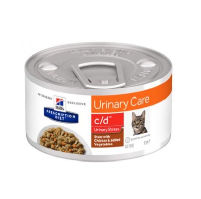 HILLS Diet Feline Stew c/d Urinary Stress with Chicken & Vegetables konzerva 82 g