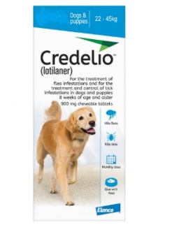 Credelio 900 mg žuvacie tablety pre psy (>22-45 kg) 3 tbl.