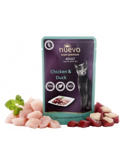 NUEVO cat Adult Chicken & Duck 85 g kapsičky