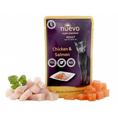 NUEVO cat Adult Chicken & Salmon 85 g kapsičky