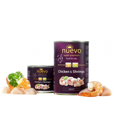 NUEVO cat Adult Chicken & Shrimps konzerva