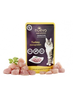 NUEVO cat Adult Sensitive Mono Turkey 85 g kapsičky
