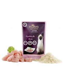 NUEVO cat Kitten Poultry with Rice 85 g kapsičky