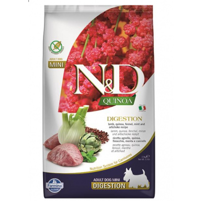 Farmina N&D dog QUINOA (GF) adult mini, digestion, lamb 