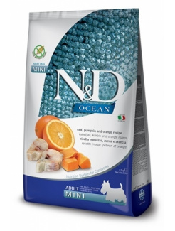 Farmina N&D dog OCEAN PUMPKIN (GF) adult mini, codfish & orange