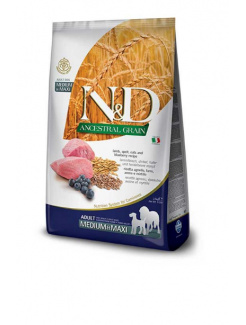 Farmina N&D dog  AG adult medium & maxi, lamb, spelt, oats & blueberry