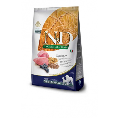 Farmina N&D dog  AG adult medium & maxi, lamb, spelt, oats & blueberry