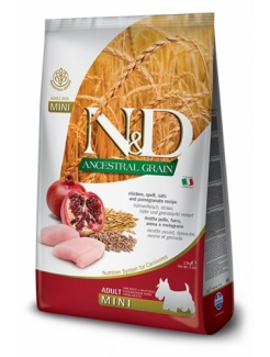 Farmina N&D dog AG adult mini, chicken, spelt, oats & pomegranate