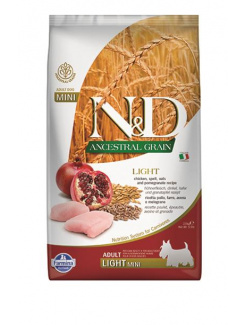 Farmina N&D dog AG adult mini, light, chicken, spelt, oats & pomegranate