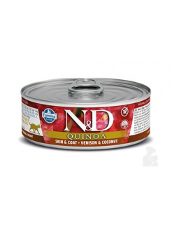 Farmina N&D cat QUINOA venison & coconut konzerva 80 g
