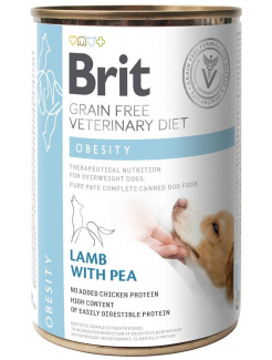 Brit Veterinary Diets GF dog Obesity 400 g konzerva