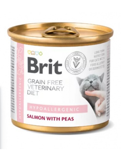 Brit Veterinary Diets GF cat Hypoallergenic 200 g konzerva