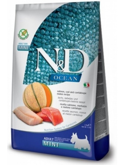 Farmina N&D dog OCEAN (GF) adult mini, salmon, cod & cantaloupe melon 