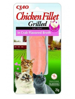 Pamlsok Inaba Churu Grilled cat Kura v krabom vývare 12 ks 300 g