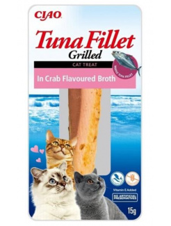 Pamlsok Inaba Churu Grilled cat Tuniak v krabom vývare 12 ks 180 g