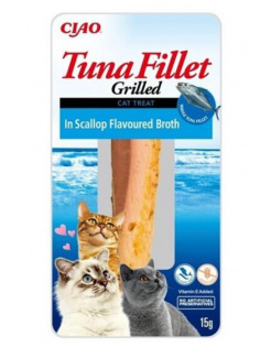 Pamlsok Inaba Churu Grilled cat Tuniak vo vývare z hrebenatky 12 ks 180 g