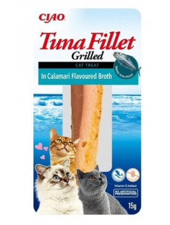 Pamlsok Inaba Churu Grilled cat Tuniak vo vývare z kalamára 12 ks 180 g