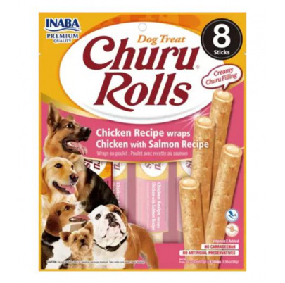 Pamlsok Inaba Churu Rolls dog Kura s lososom 8 x 8 ks 768 g