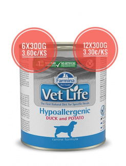 Farmina Vet Life dog Hypoallergenic Duck & Potato konzerva 