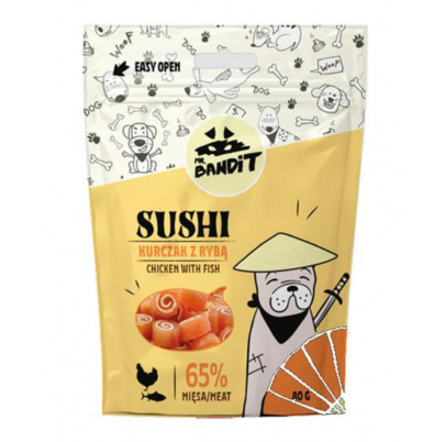 Pamlsok Mr. Bandit sushi chicken & fish 80g