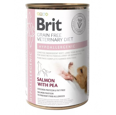 Brit Veterinary Diets GF dog Hypoallergenic 400 g konzerva