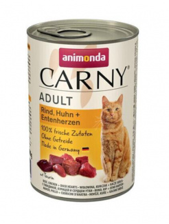 Animonda CARNY® cat Adult hovädzie,kura a kačacie srdiečka 