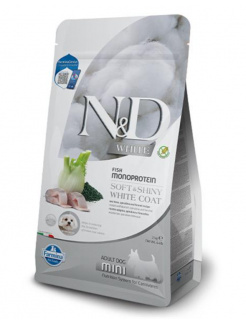 Farmina N&D dog WHITE (GF) adult mini, sea bass, spirulina & fenel 2 kg