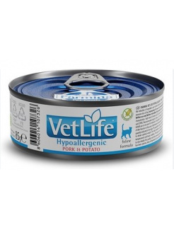 Farmina Vet Life cat hypoallergenic pork & potato konzerva 