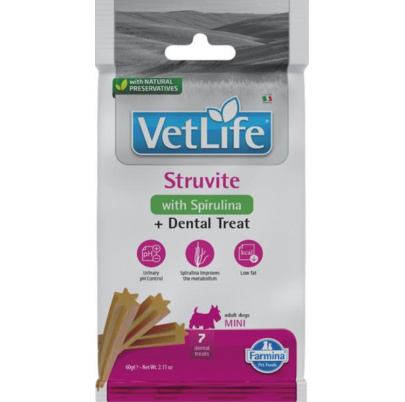 Pamlsok Farmina Vet Life Dog Struvite Adult Mini 60g (exp. 22.05.2026) posledných 5 ks