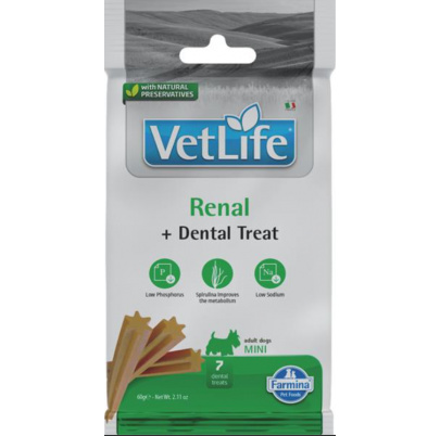 Pamlsok Farmina Vet Life Dog Renal Adult Mini 60g (exp. 05.06.2026) posledný 1 ks.